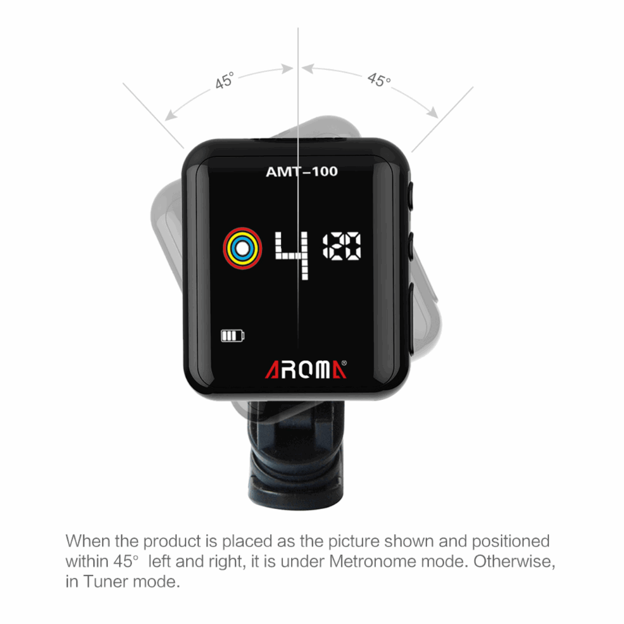 Aroma AMT100 USB Rechargeable Clip On Guitar Tuner | AROMA , Zoso Music
