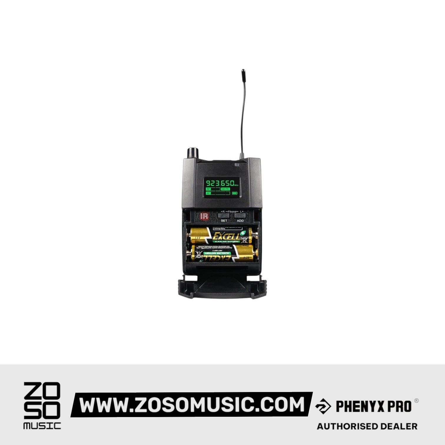 Phenyx Pro Best Budget Wireless PTM-10 Stereo Wireless in Ear Monitor System Bodypack Receiver |  PHENYX PRO |  WIRELESS-ANTENNA |  Zoso Music