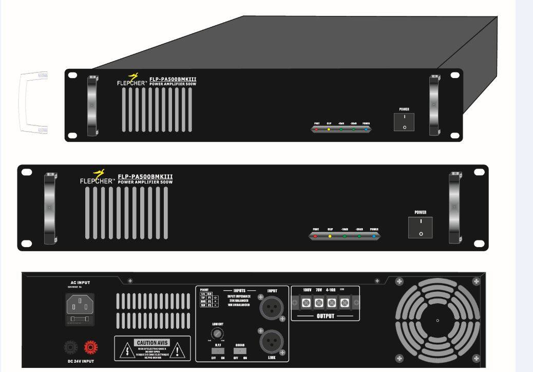 Flepcher PA-120B/250B/360B/500B MKIII 120W Power Amplifier |  FLEPCHER |  POWER AMPLIFIER |  Zoso Music