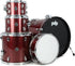DW PDP Center Stage 5-pc Complete Drum Kit with Hardware, Stool & Cymbals - Ruby Red Sparkle |  PDP |  DRUM-ACOUSTIC |  Zoso Music