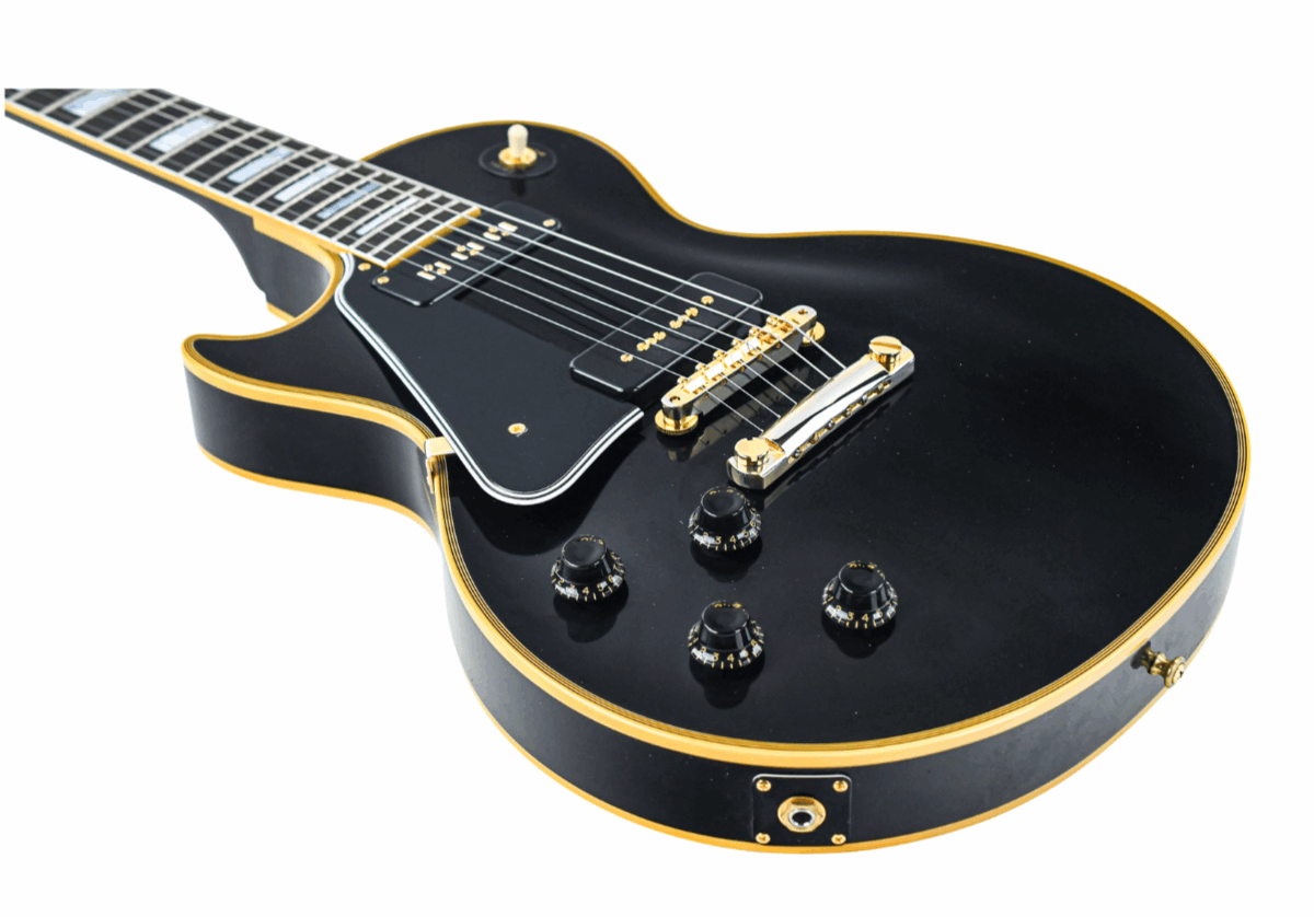 Gibson 1954 Les Paul Custom Staple Pickup Reissue VOS (Left-handed) Electric Guitar, Ebony (LPB54LHVOEBGH1)