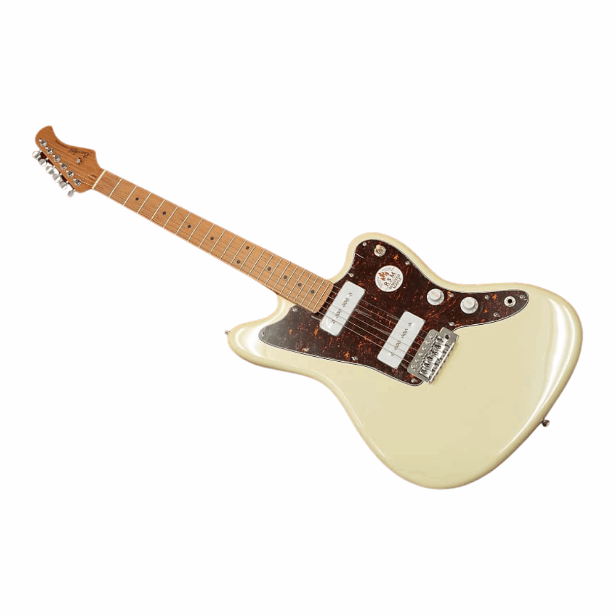 Bacchus Bjm-1rsm/m-owh Universe Series Roasted Maple Electric Guitar, Olympic White With Bag
