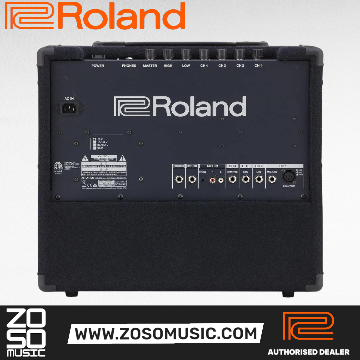 Roland KC-200 - 100 Watt 12", 4 Channel Keyboard Amplifier |  ROLAND |  AMPLIFIER-CABINET |  Zoso Music