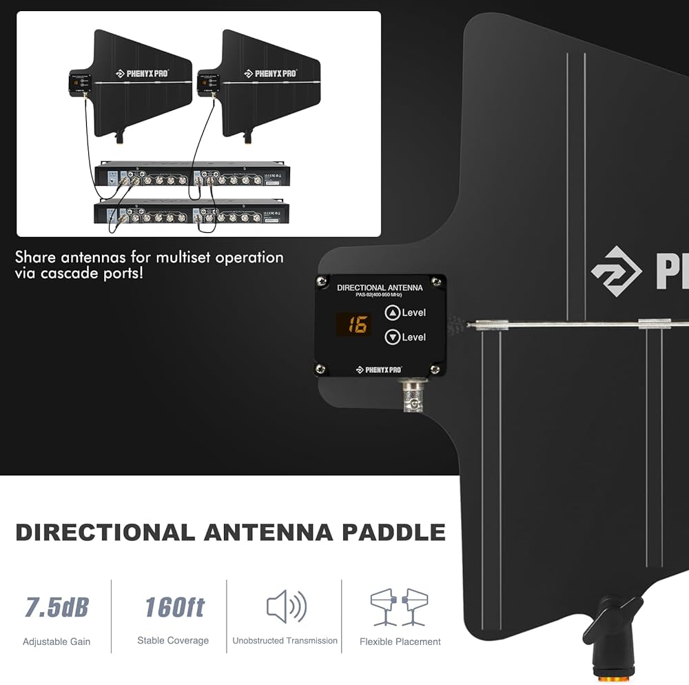 Phenyx Pro PAS-225X UHF Wireless Antenna Distribution System Bundle