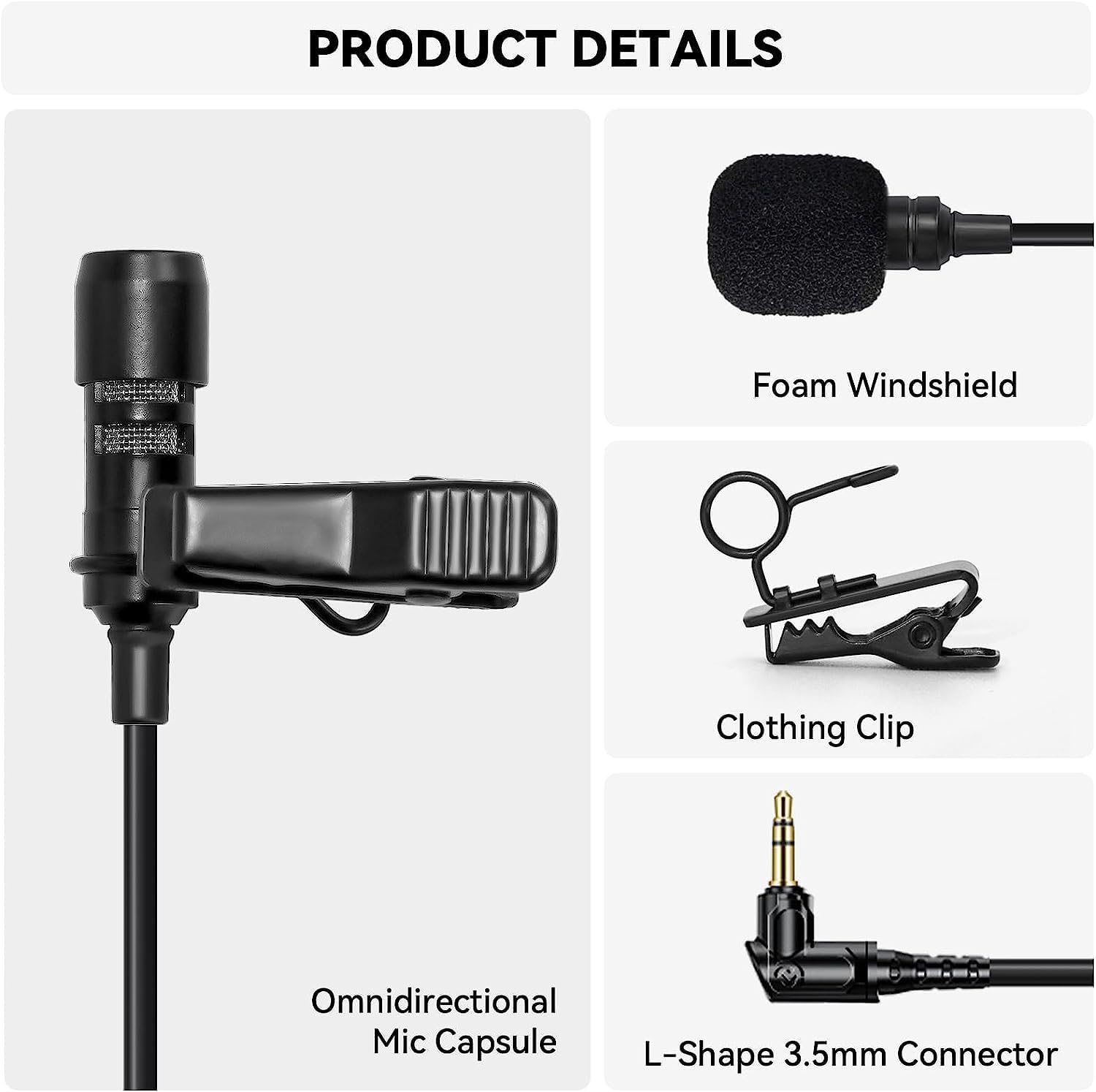 Hollyland LARK MAX HL-OLM02 Omnidirectional Lavalier Microphone |  HOLLYLAND |  MICROPHONE-OTHER |  Zoso Music