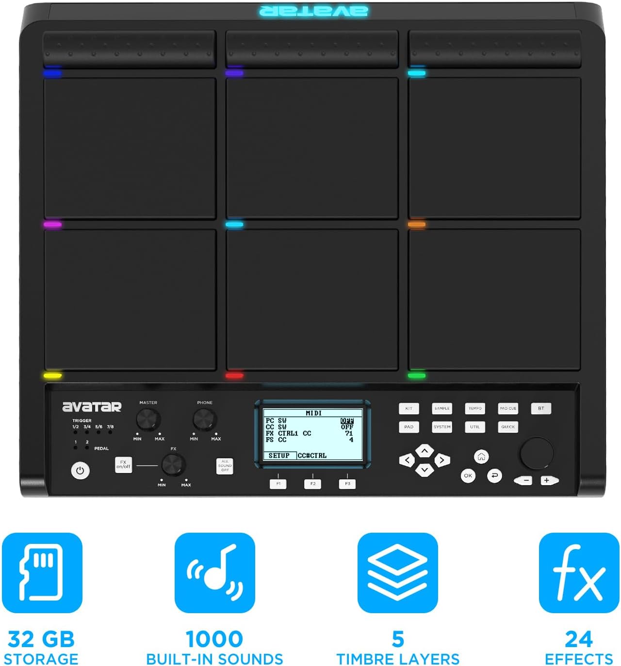 Avatar PD708 Electronic Percussion |  AVATAR |  DRUM-ELECTRONIC |  Zoso Music