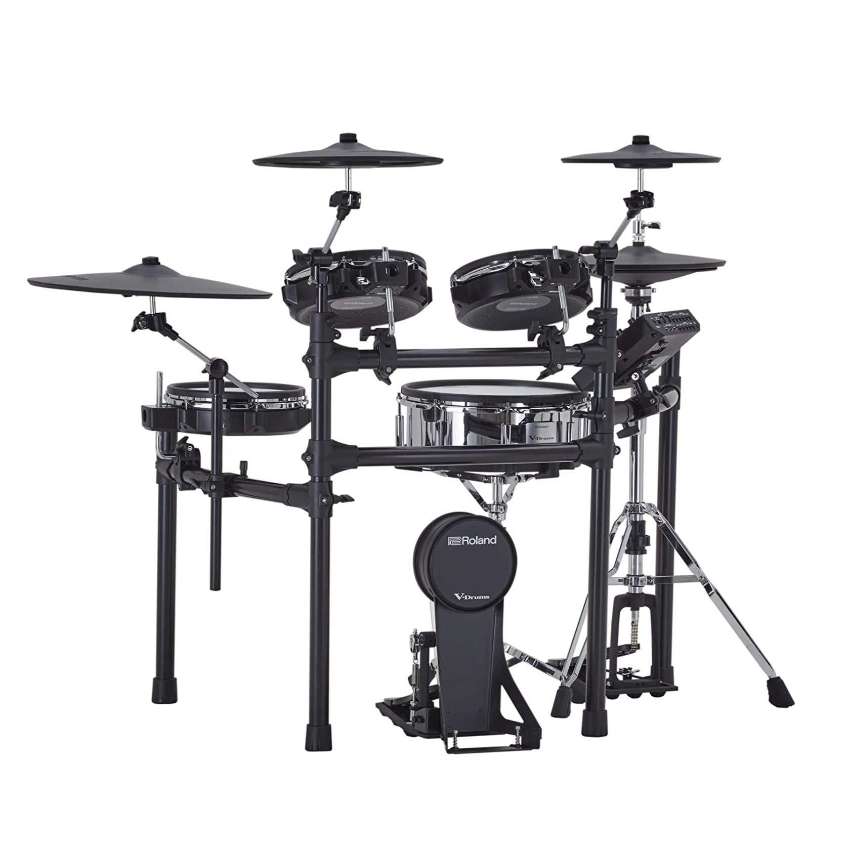 Roland TD-27KV Gen 2 V-Drums Electronic Drum Set with RH-5 Headphone, Kick Pedal, Throne and Drumsticks Front Zoso Music 