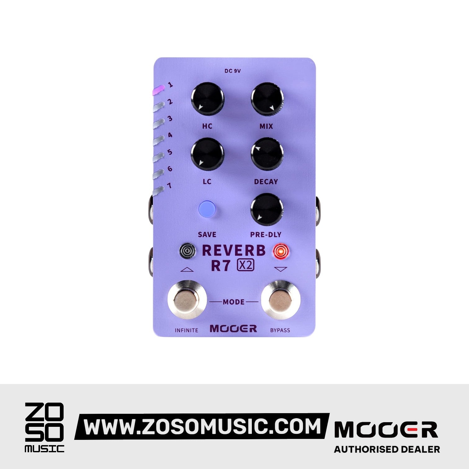 Mooer R7 X2 Reverb Pedal | Zoso Music Sdn Bhd