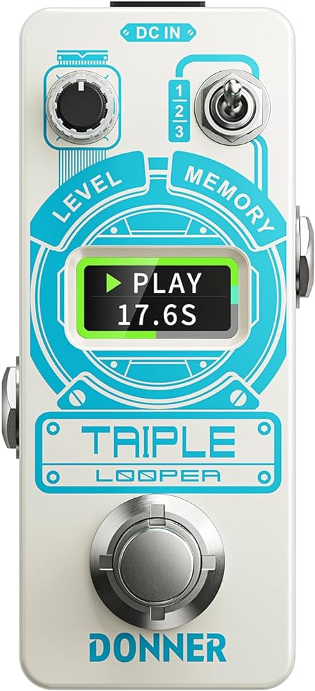 Donner Triple Looper Guitar Pedal, 90 mins Looping Time Loop Pedal with Screen, 3 Loops Looper Pedal with Unlimited Overdubs Undo/Redo | Zoso Music Sdn Bhd