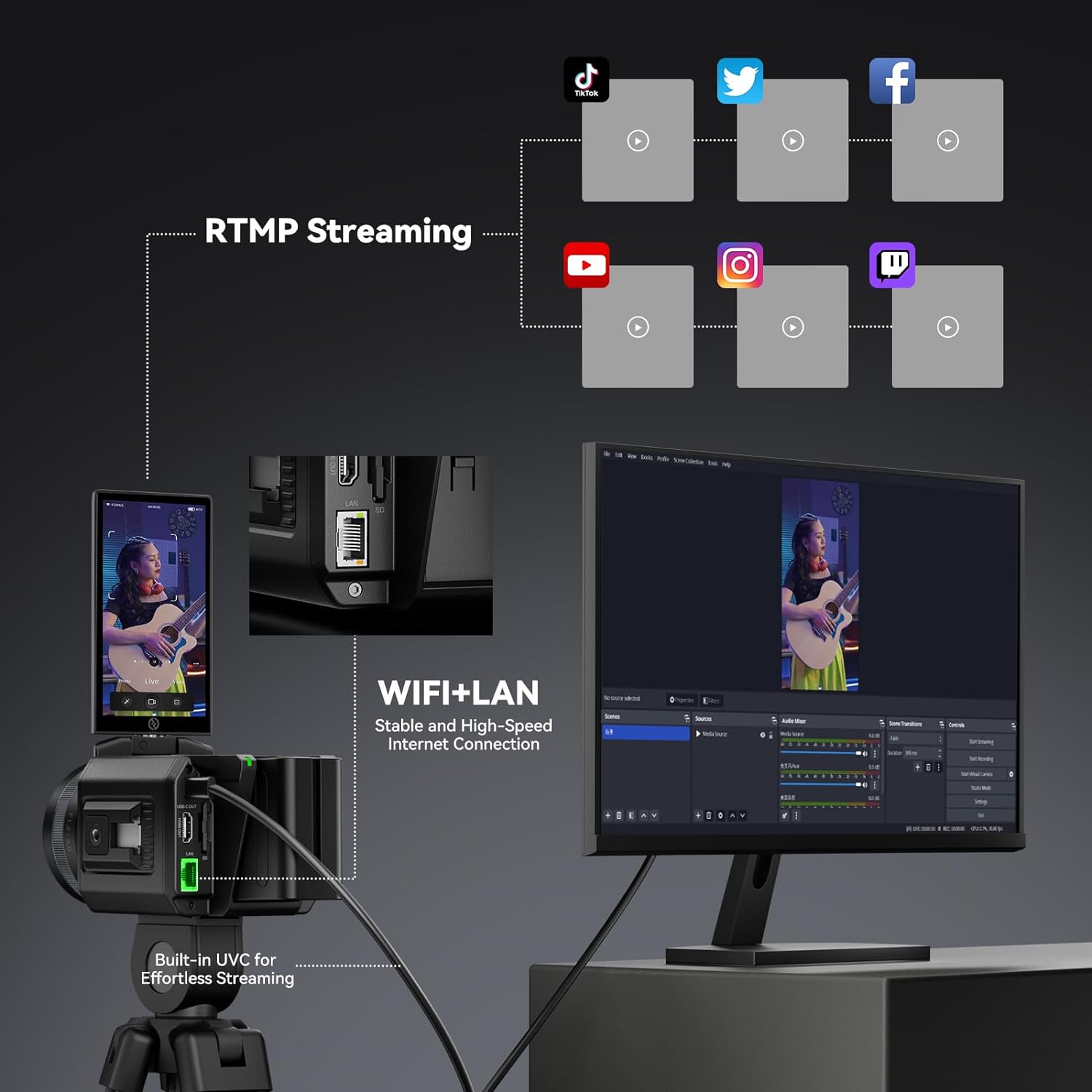 Hollyland VenusLiv Live Streaming Camera |  HOLLYLAND |  LIVE STUDIO - TIMECODE |  Zoso Music