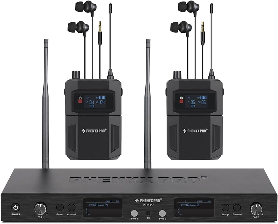Phenyx Pro PTM-22 UHF Mono Wireless in Ear Monitor System, 2 Bodypack Receiver and 1 Transmitter [2B] | Zoso Music Sdn Bhd