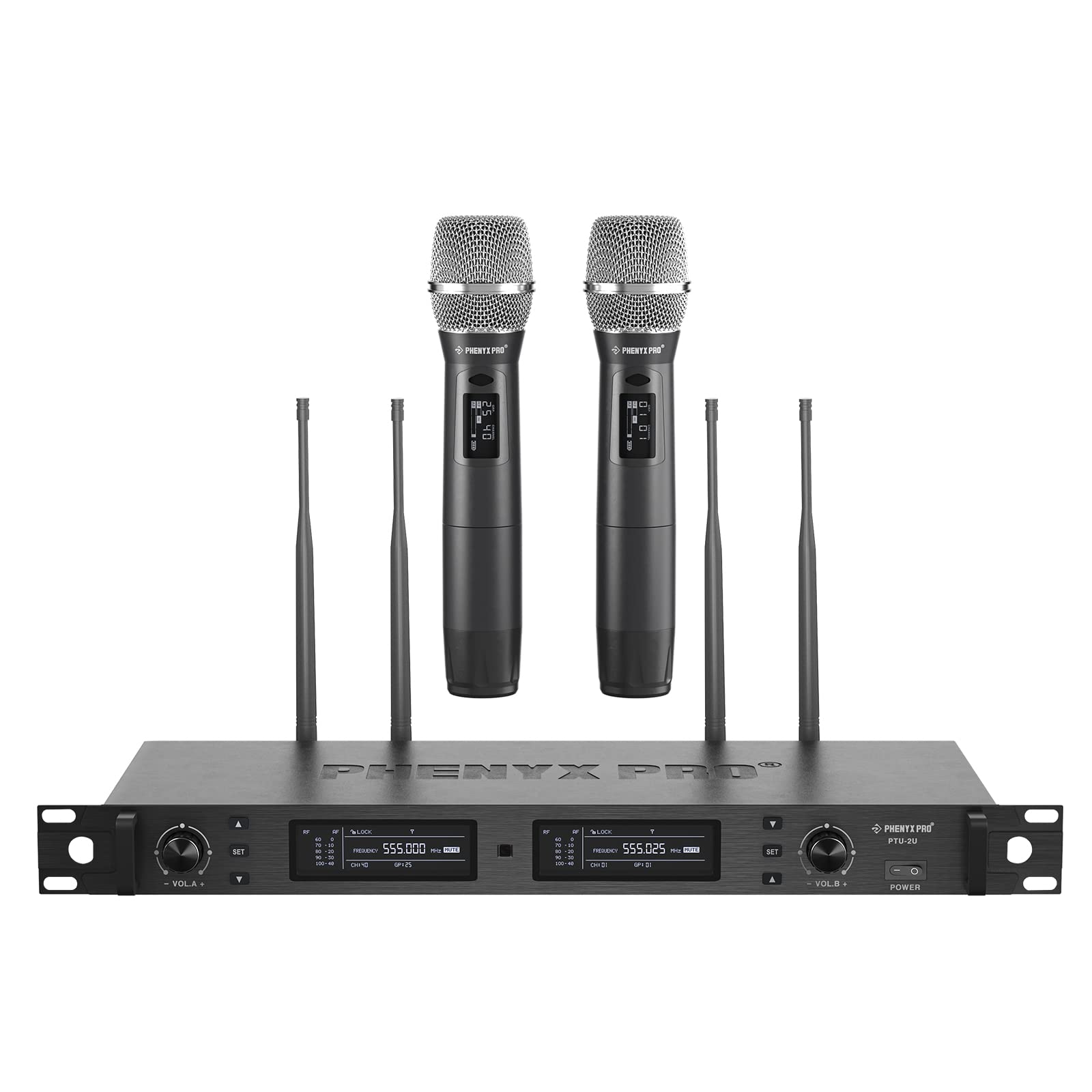 Phenyx Pro PTU-2U-2H Wireless Microphone System, True Diversity Dual Cordless Microphone Set | Zoso Music Sdn Bhd