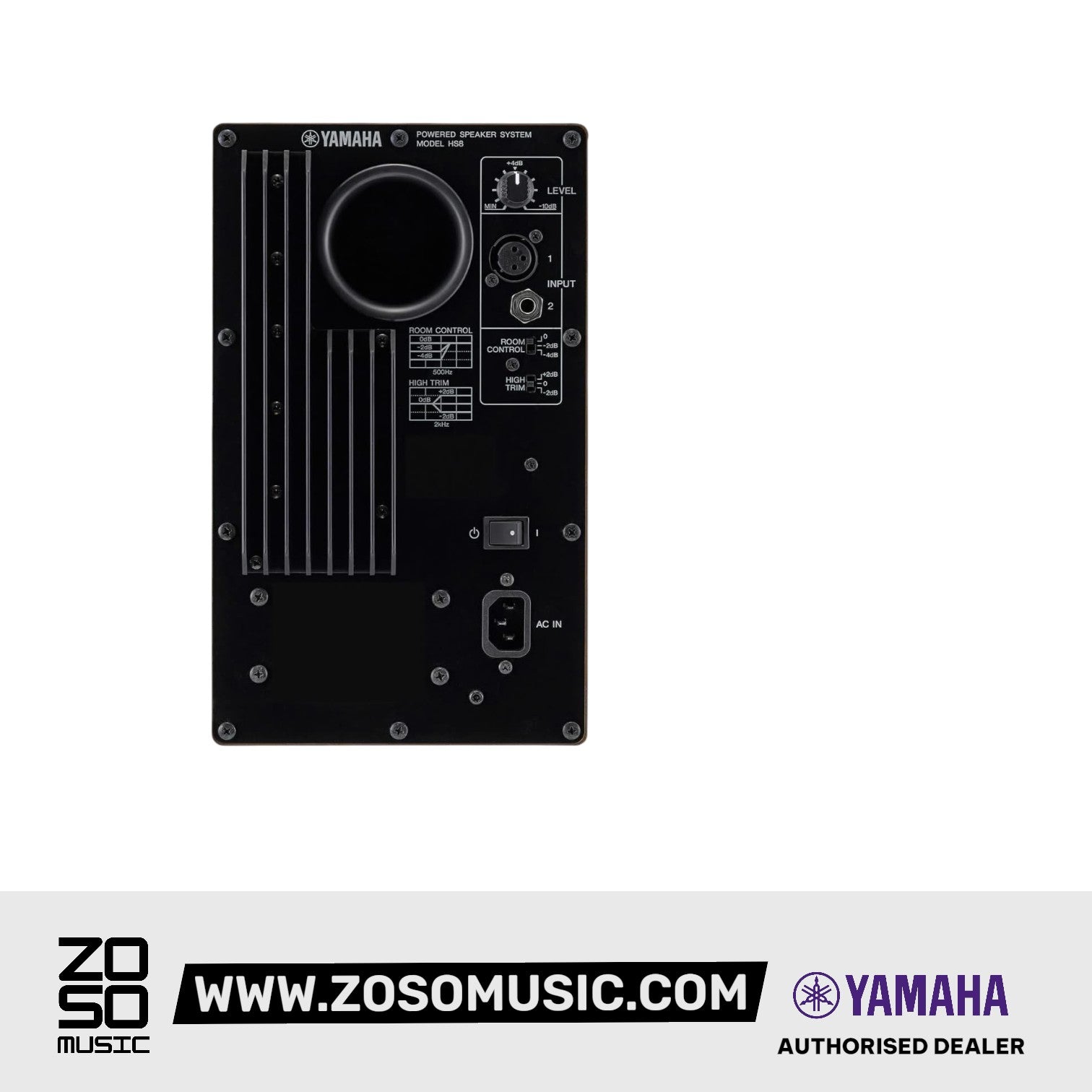 Yamaha HS8 8 inch Powered Studio Monitor Speaker - White |  YAMAHA PRO AUDIO |  POWERED MONITOR SPEAKER |  Zoso Music