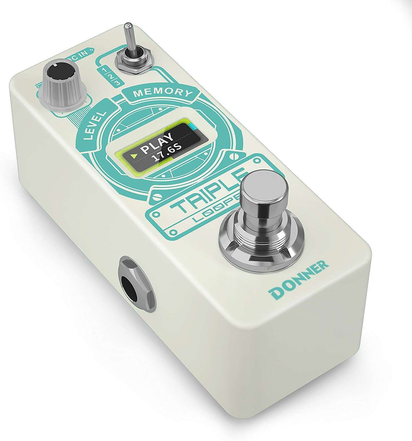 Donner Triple Looper Guitar Pedal, 90 mins Looping Time Loop Pedal with Screen, 3 Loops Looper Pedal with Unlimited Overdubs Undo/Redo | Zoso Music Sdn Bhd