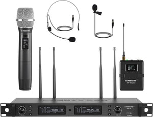 Phenyx Pro PTU-2U-1H1B Wireless Microphone System, True Diversity Dual Cordless Microphone Set w/UHF HandheldMicrophone |  PHENYX PRO |  WIRELESS-ANTENNA |  Zoso Music