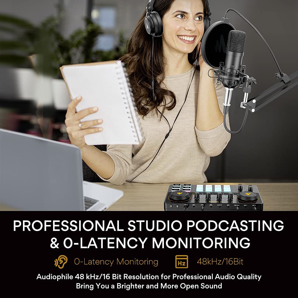 Maonocaster AU-AM200 Portable All-In-One Podcast Production Studio