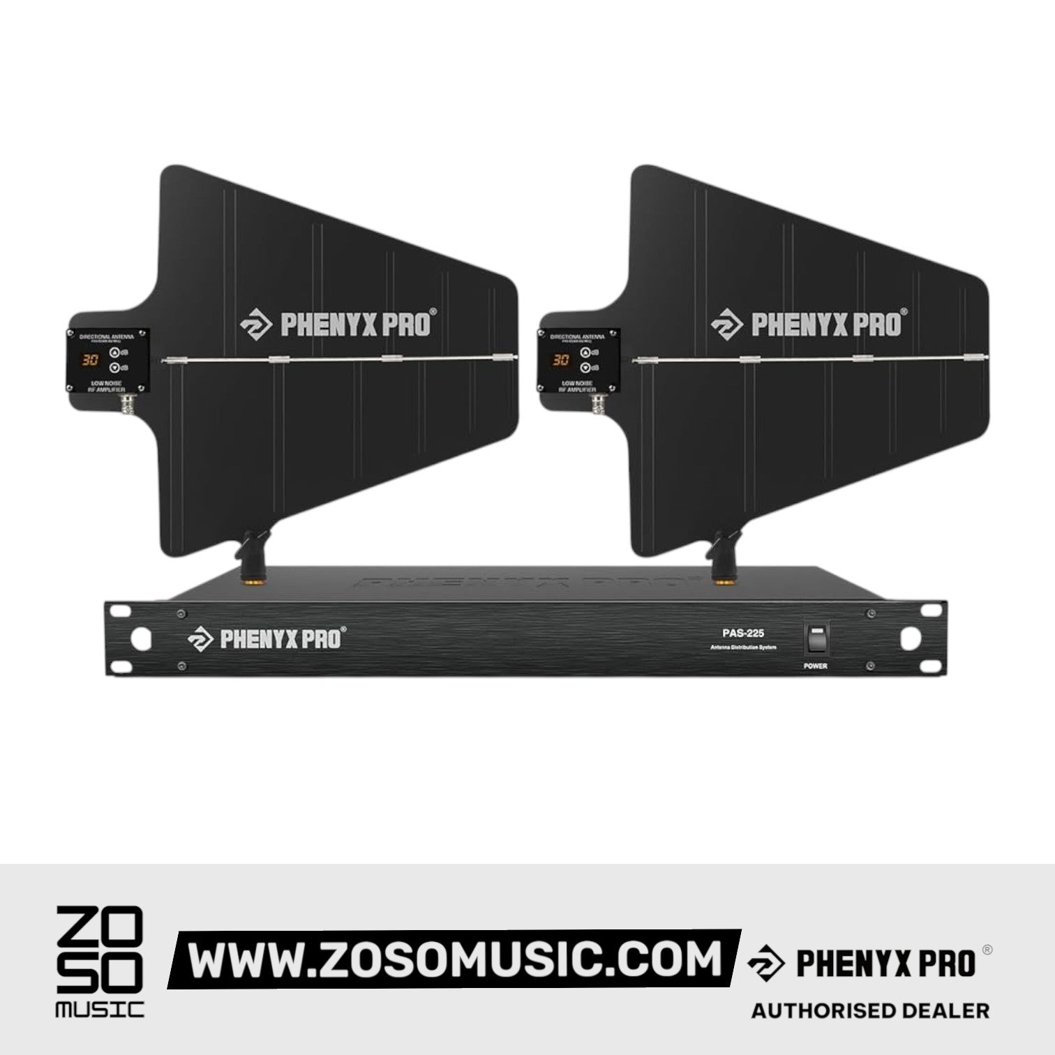 Phenyx Pro PAS-225X UHF Wireless Antenna Distribution System Bundle | Zoso Music Sdn Bhd