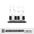 Phenyx Pro Best Budget Wireless PTU-7000B 4-channel UHF Wireless Microphone System, with with 4x Bodypacks, 4x Headset Mic, 4x Lapel Mics |  PHENYX PRO |  WIRELESS-ANTENNA |  Zoso Music