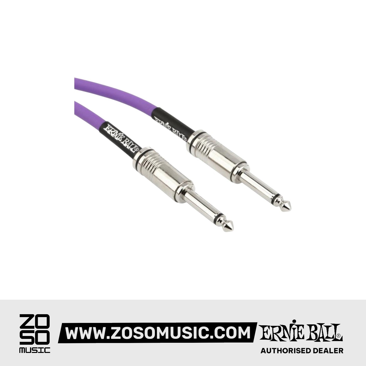 Ernie Ball EB6415 Flex Instrument Cable 10 Ft, Purple |  ERNIE BALL |  STRAP |  Zoso Music