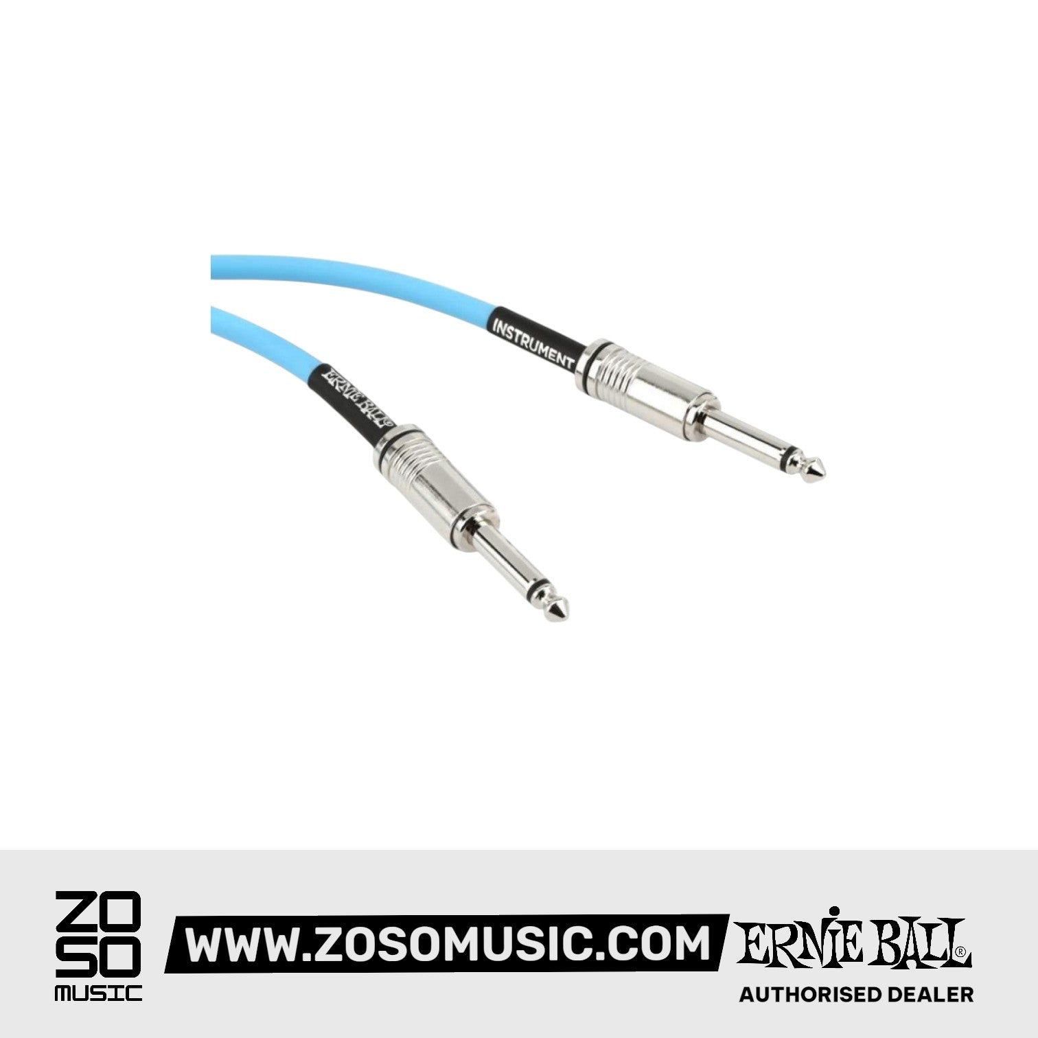 Ernie Ball EB6417 Flex Instrument Cable 20 Ft, Blue |  ERNIE BALL |  STRAP |  Zoso Music