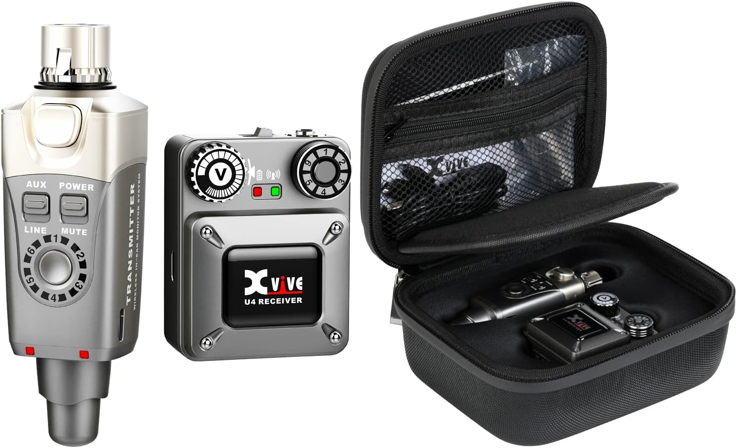 Xvive Audio U4 Black Wireless In-Ear Monitoring System with Xvive CU4 Travel Case | Zoso Music Sdn Bhd