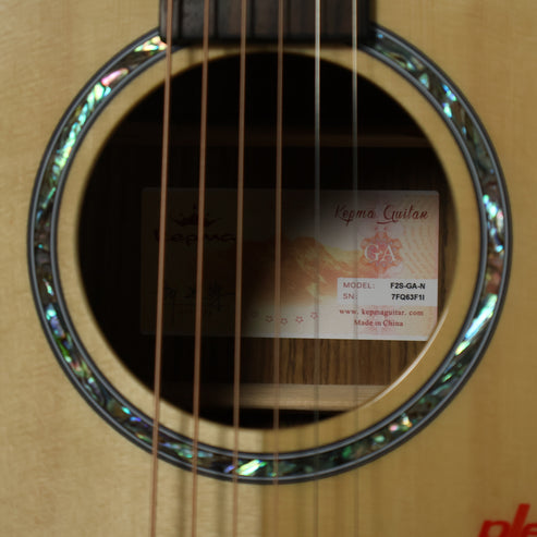 Kepma F2 Solid Sitka Spruce Top Grand Auditorium Acoustic Guitar, S1 Pro Resonance Pickup with Effect