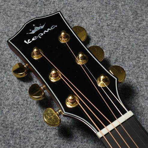 Kepma G1 Series Solid Sitka Spruce Top Dreadnought Acoustic Guitar with Deluxe Hardshell Case