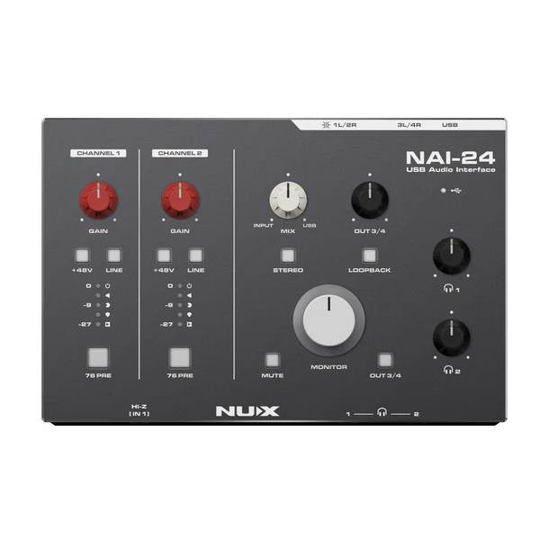 NUX NAI-24 Desktop USB Audio Interface | Zoso Music Sdn Bhd