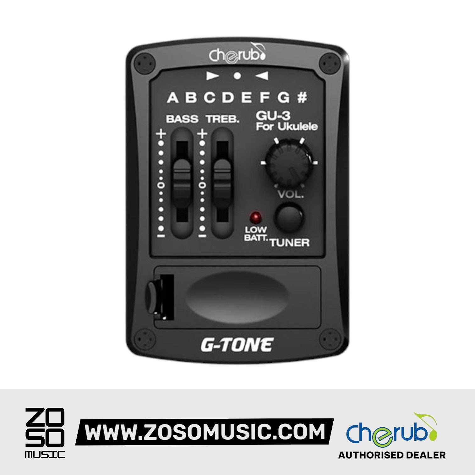 Cherub GU-3 2 Band EQ Built-in Chromatic Tuner Ukulele Preamp Pickup