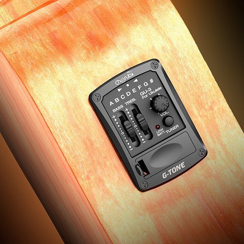 Cherub GU-3 2 Band EQ Built-in Chromatic Tuner Ukulele Preamp Pickup