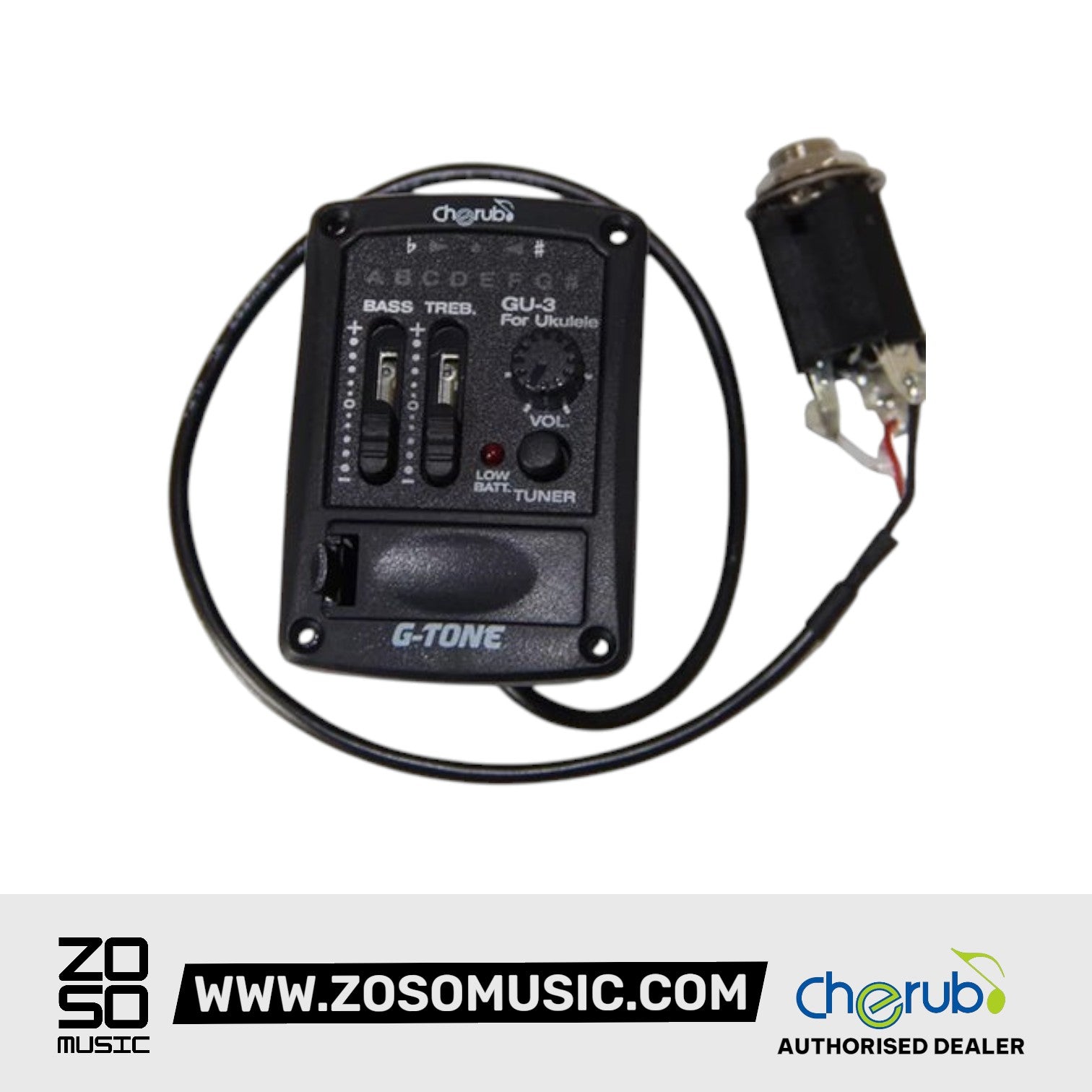 Cherub GU-3 2 Band EQ Built-in Chromatic Tuner Ukulele Preamp Pickup
