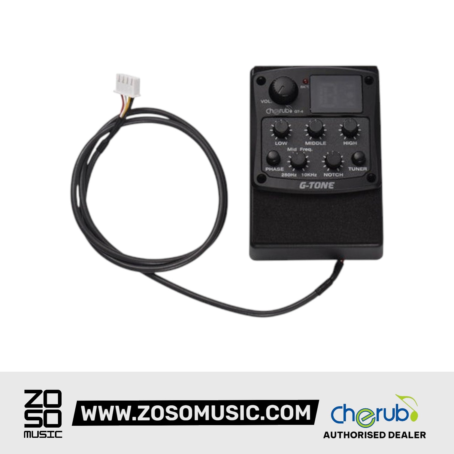 Cherub GT-4 4 Band EQ Built-in Chromatic Tuner Acoustic Guitar Preamp Pickup