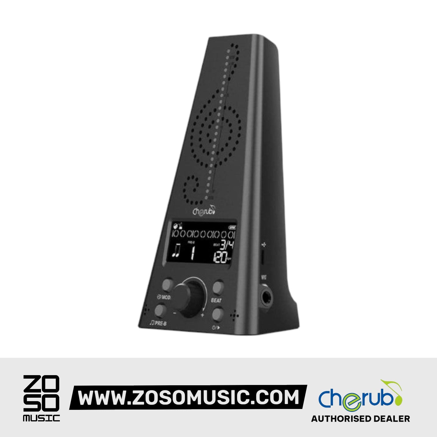 Cherub WMT-230 Rechargeable Digital Metronome and Electronic Chromatic Tuner