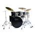 Evo 7 Pieces Acoustic Drum Complete Set with 22 Inch Bass Drum and 4 Cymbals - Black with Wood Grain Finish