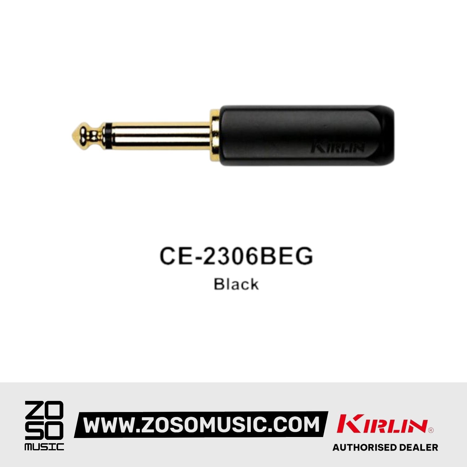 Kirlin CE-2306 1/4" Straight Mono Plug with Gold Plated
