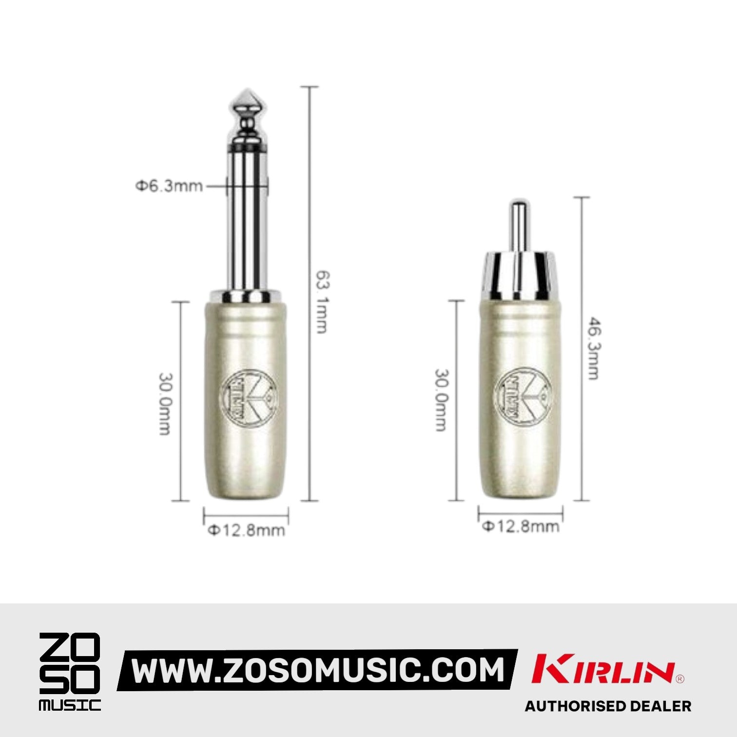 Kirlin AP-403PR 3 Meter Dual Mono 1/4 Inch Dual RCA