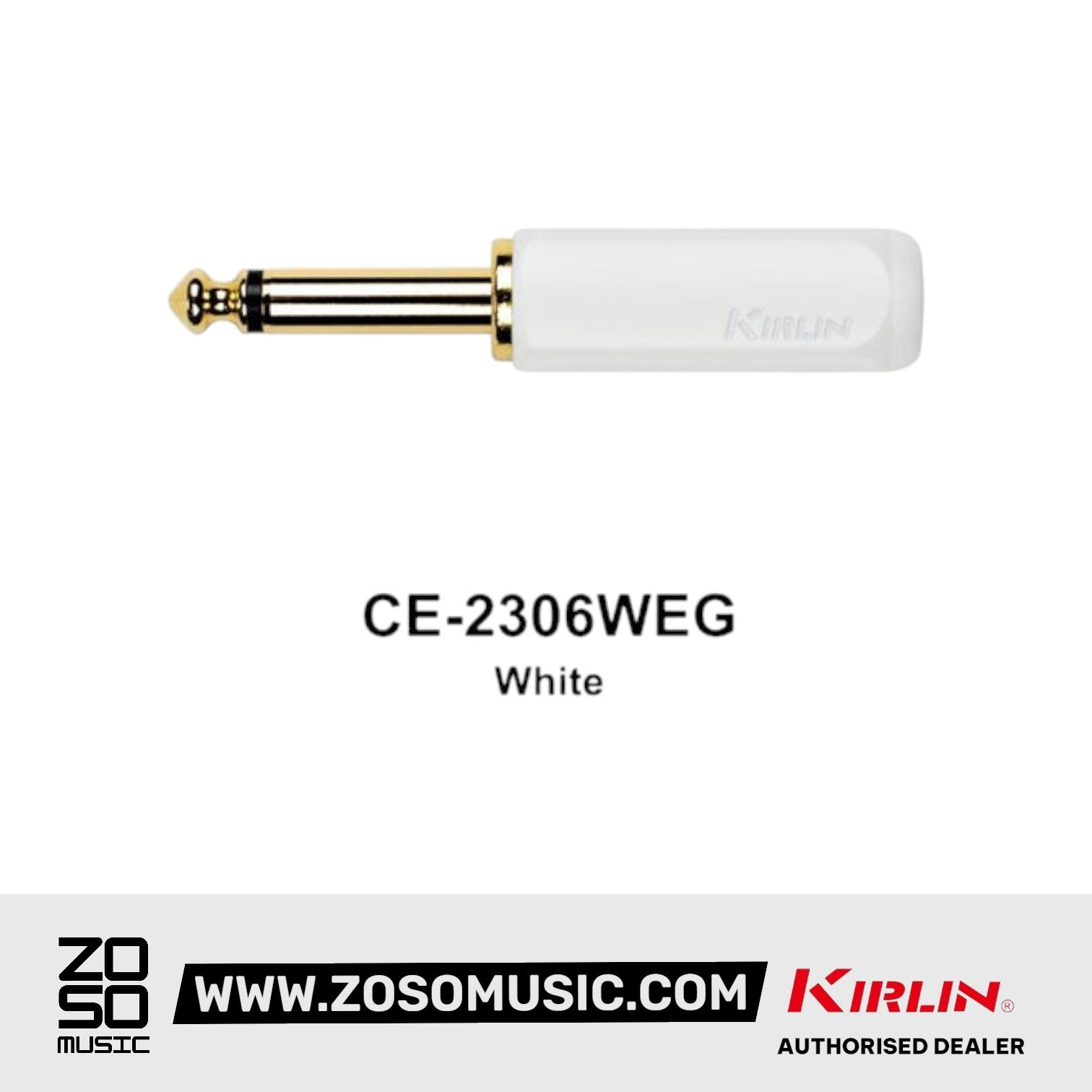 Kirlin CE-2306 1/4" Straight Mono Plug with Gold Plated