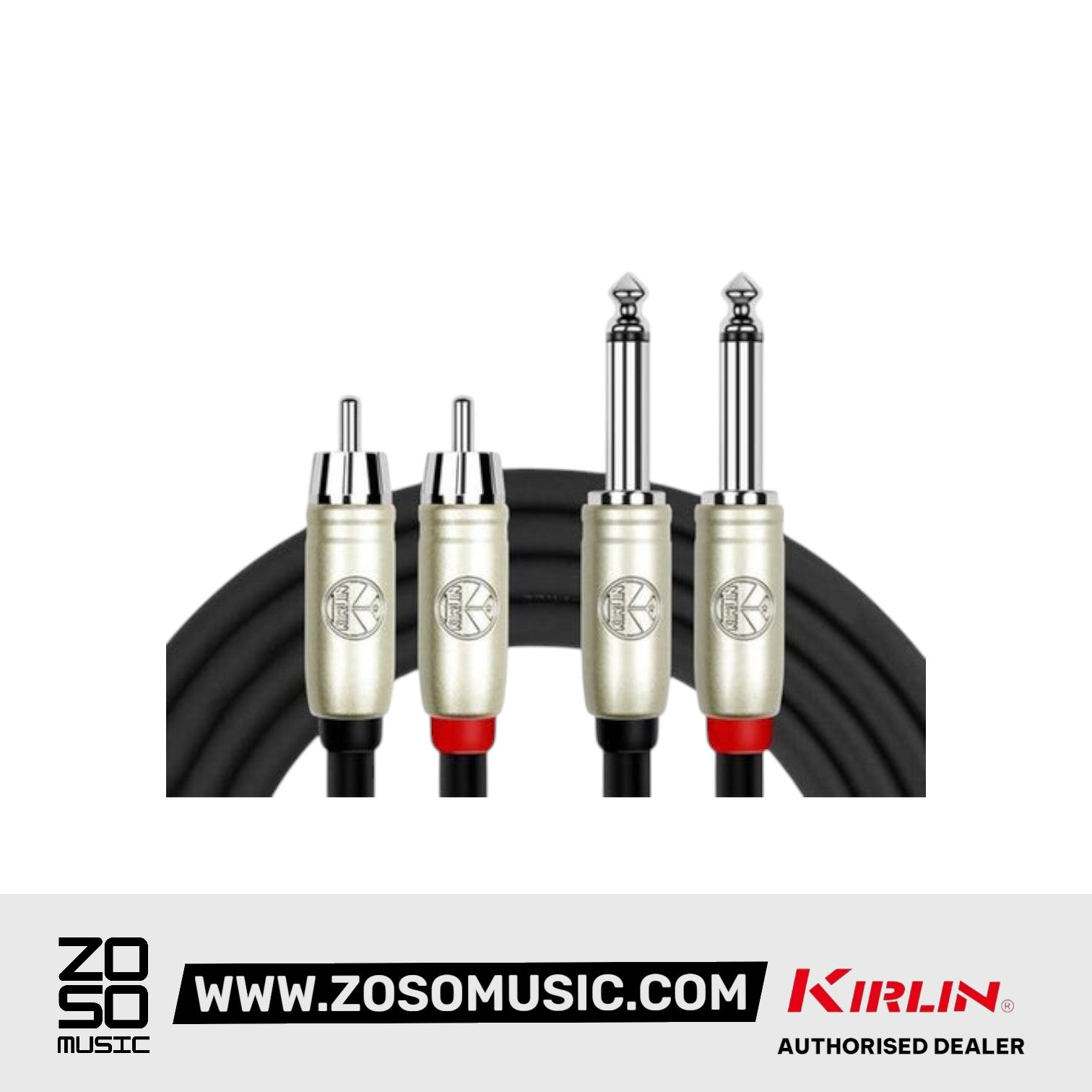 Kirlin AP-403PR 3 Meter Dual Mono 1/4 Inch Dual RCA