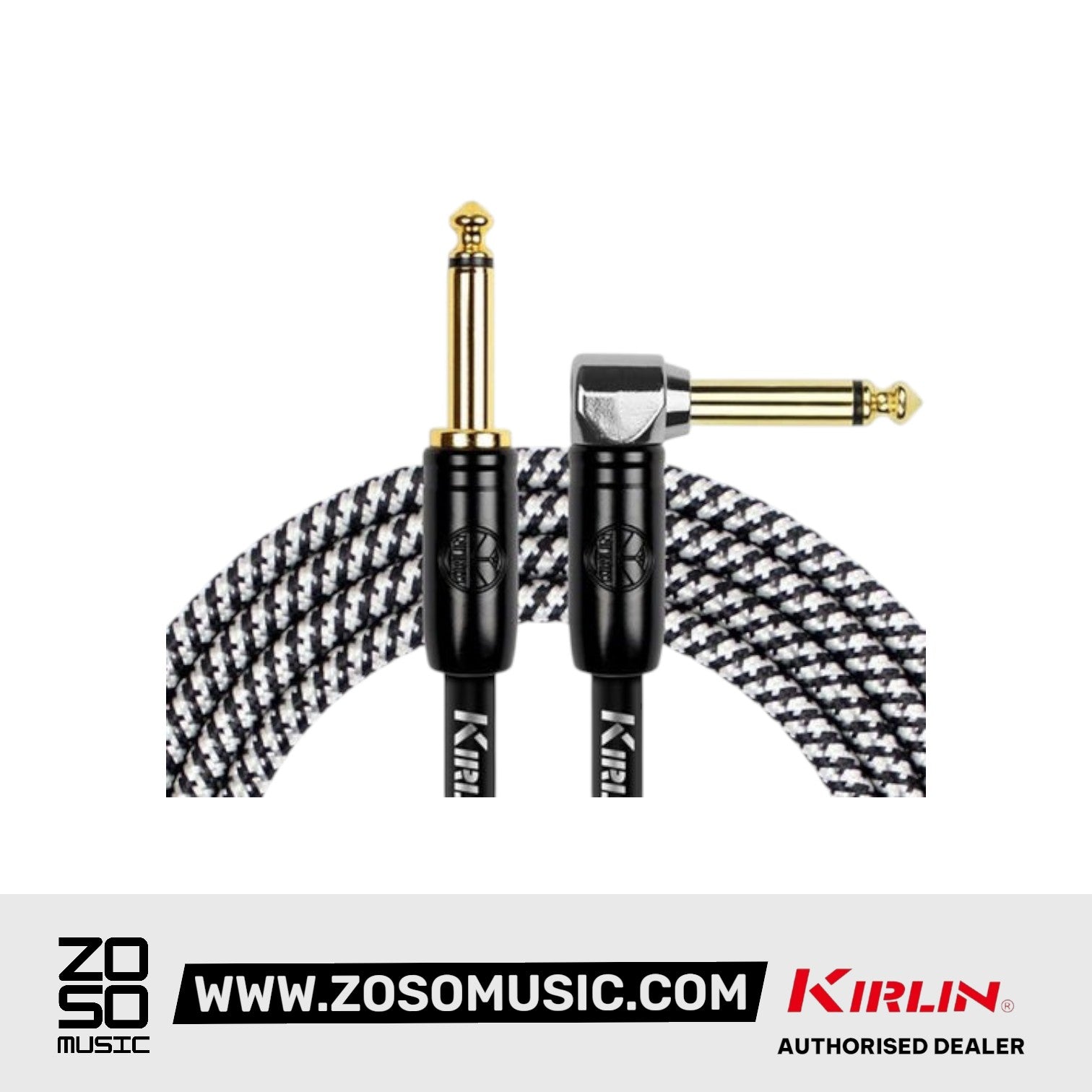 Kirlin IW-242BCG/BKB Original Gold Tip Woven Instrument Cable