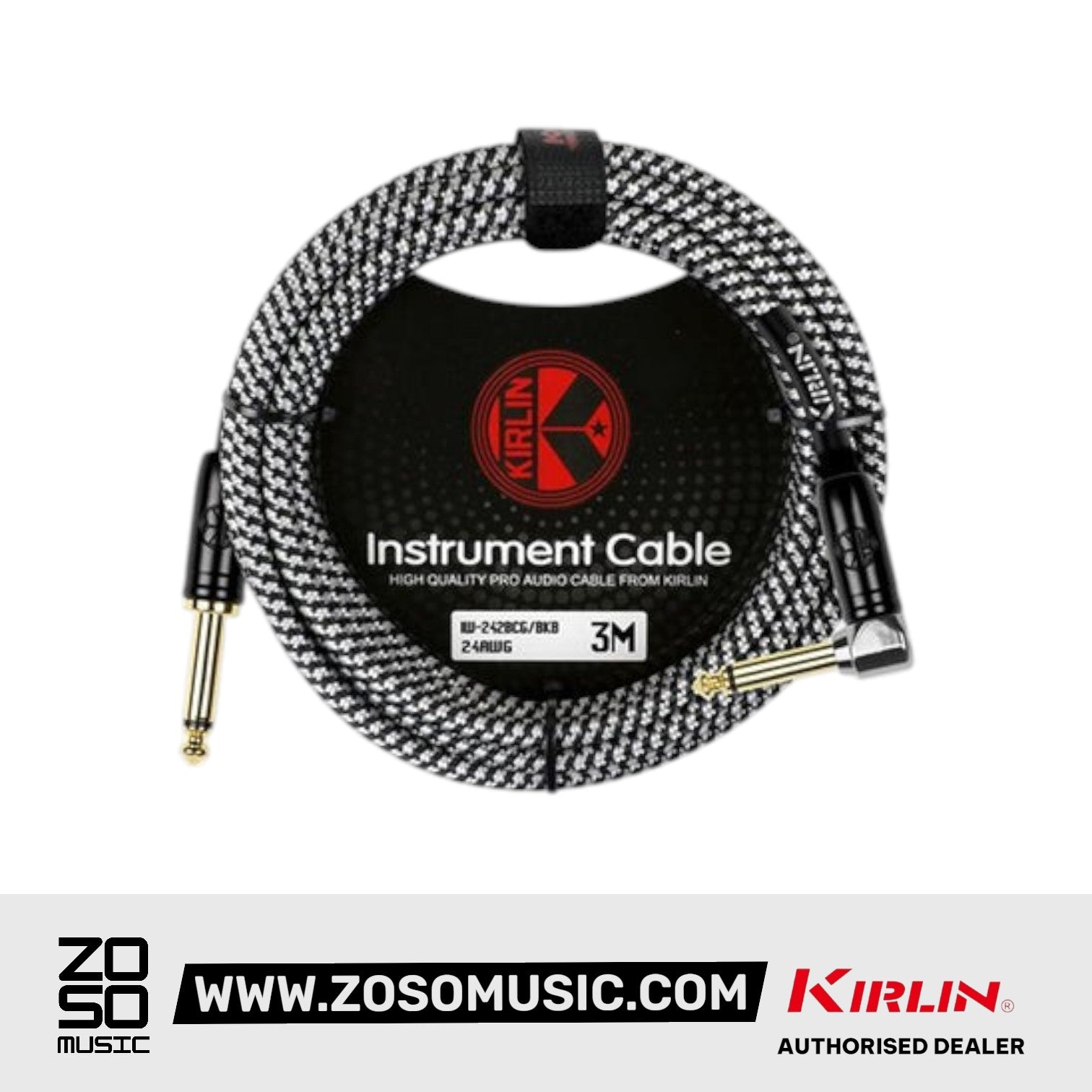 Kirlin IW-242BCG/BKB Original Gold Tip Woven Instrument Cable