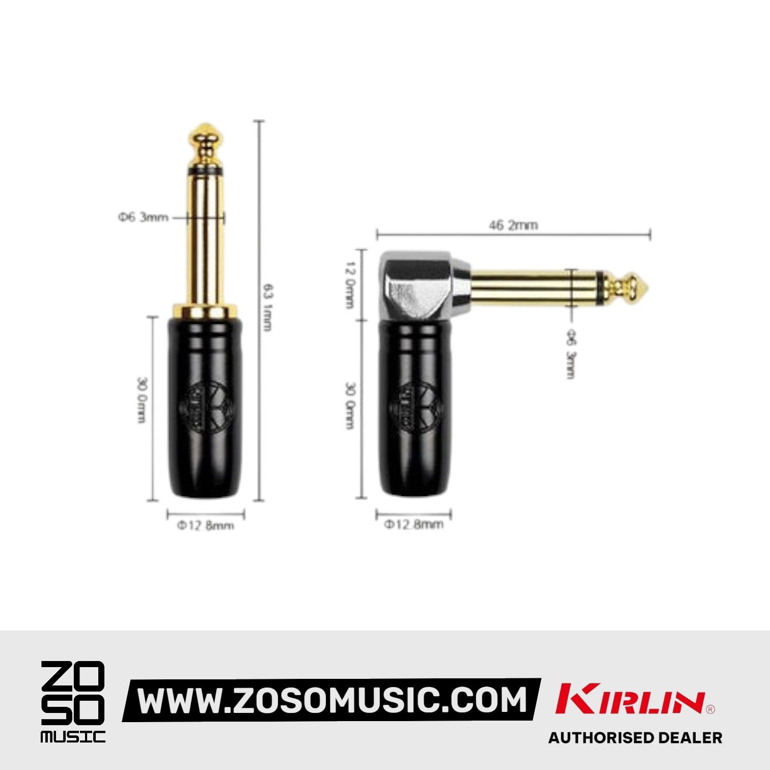 Kirlin IW-242BCG/BKB Original Gold Tip Woven Instrument Cable