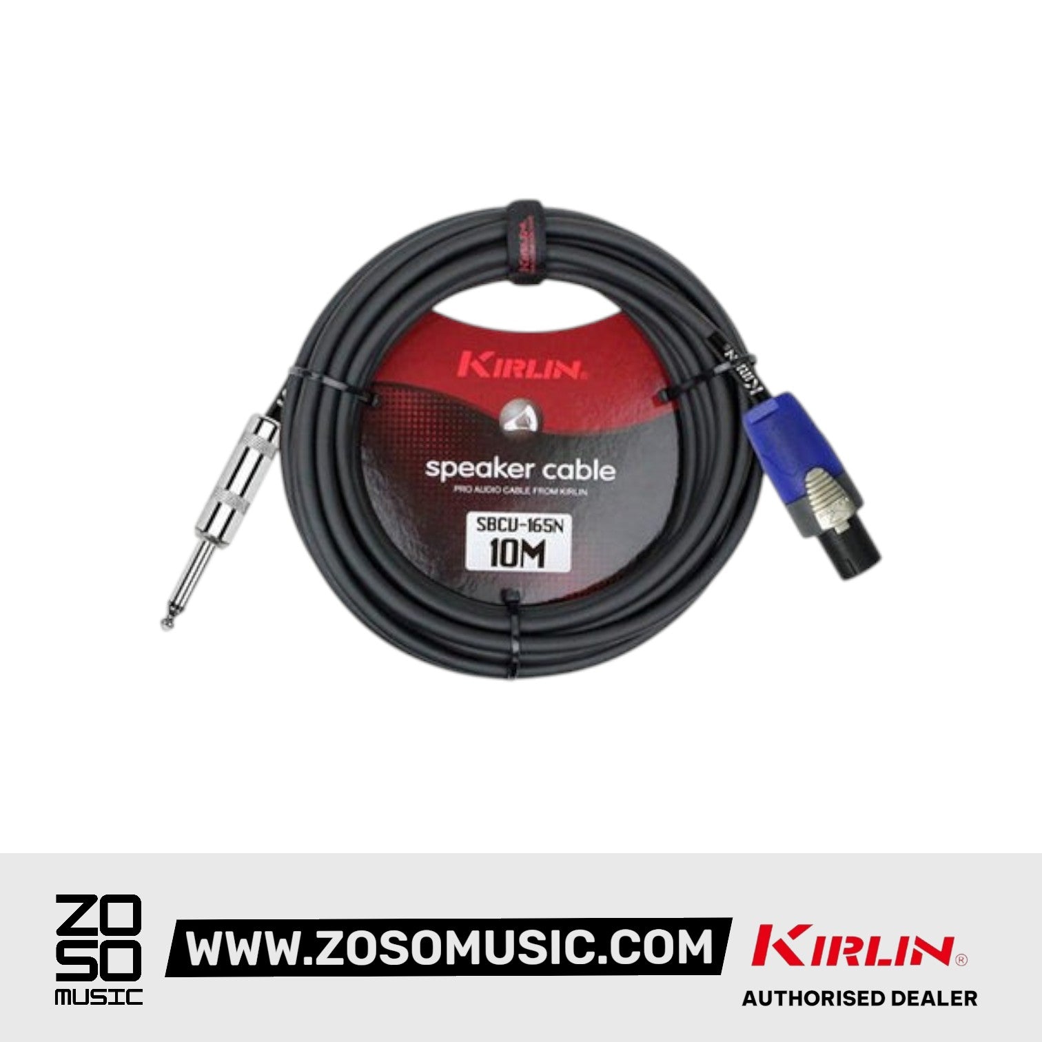Kirlin SBCV-165N 1/4 Inch Mono to Neutrik Speakon Connector 16AWG Speaker Amplifer Mixer Cable - 5M / 10M / 15M / 20M
