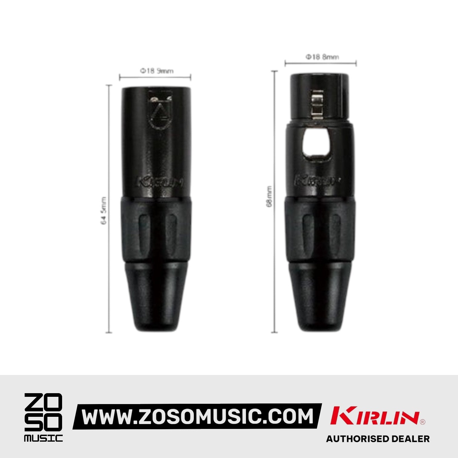 Kirlin MWC-270PB BKA 3 Pin Metal Connector XLR Male to XLR Female Woven Microphone Mic Cable - Black Silver