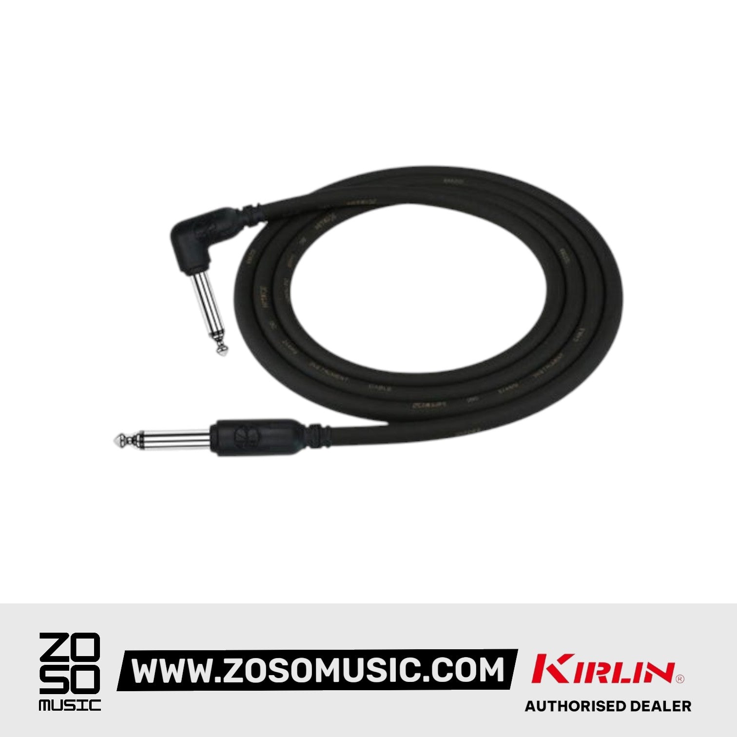 Kirlin Cable IC-242 6 Meter Mono Right Angle L Plug Instrument Cable