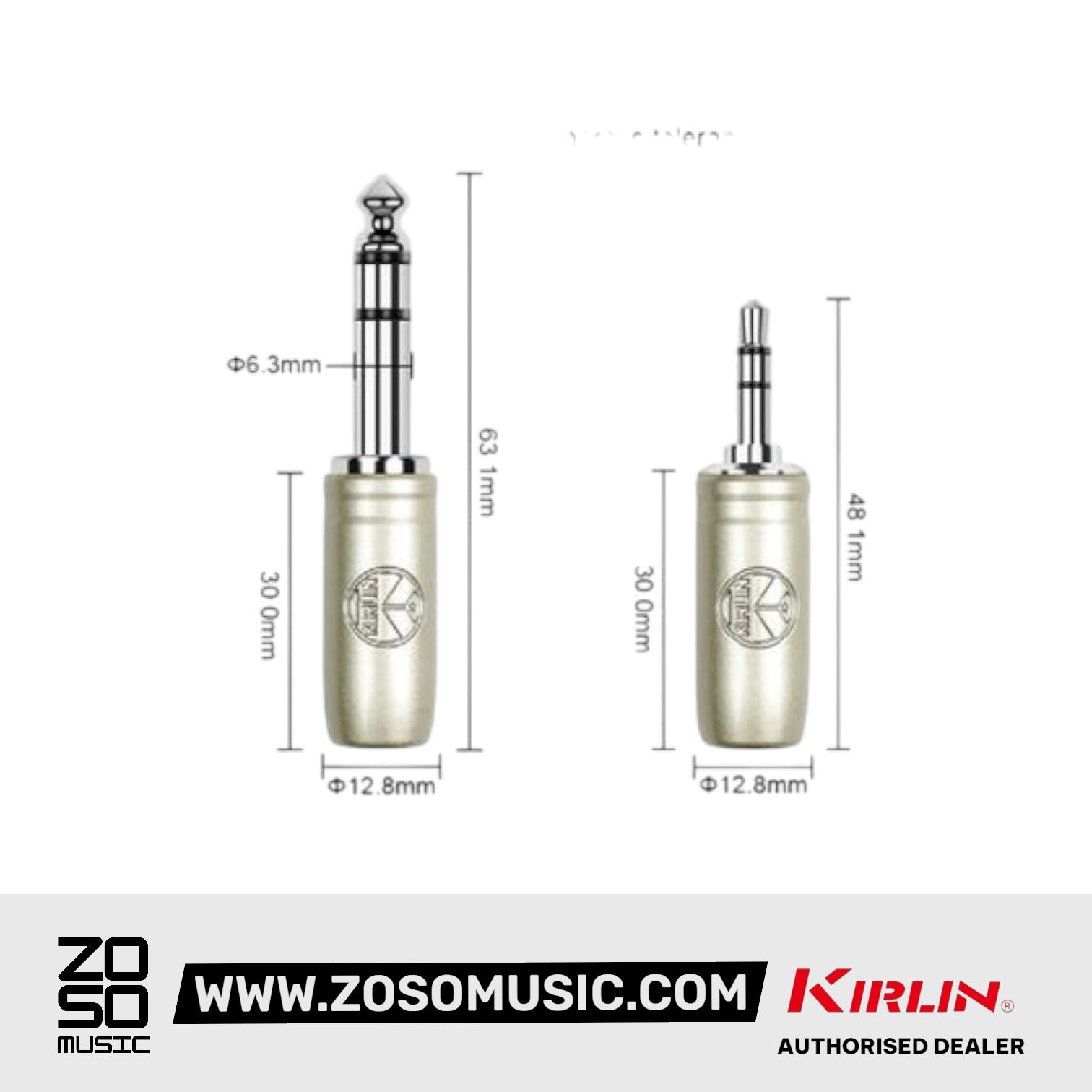 Kirlin AP-464PRL 3 Meter 1/4 Inch to 3.5mm TRS Balance Stereo Audio Cable for Headphone Speaker or Interface - Black