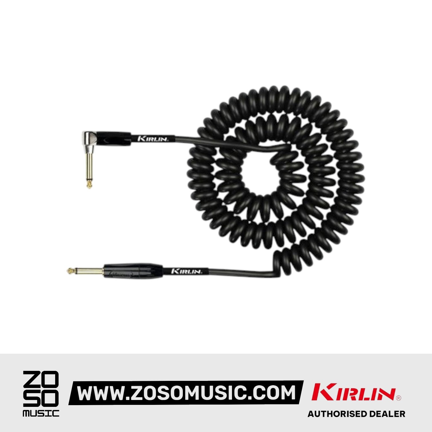 Kirlin IPK-222BFGL /BKE 10 Meter Premium Coil L Right Angle Gold Plated Instrument CableL Right Angle Gold Plated Instrument Cable (Copy)