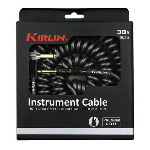 Kirlin IPK-222BFGL /BKE 10 Meter Premium Coil L Right Angle Gold Plated Instrument CableL Right Angle Gold Plated Instrument Cable (Copy)