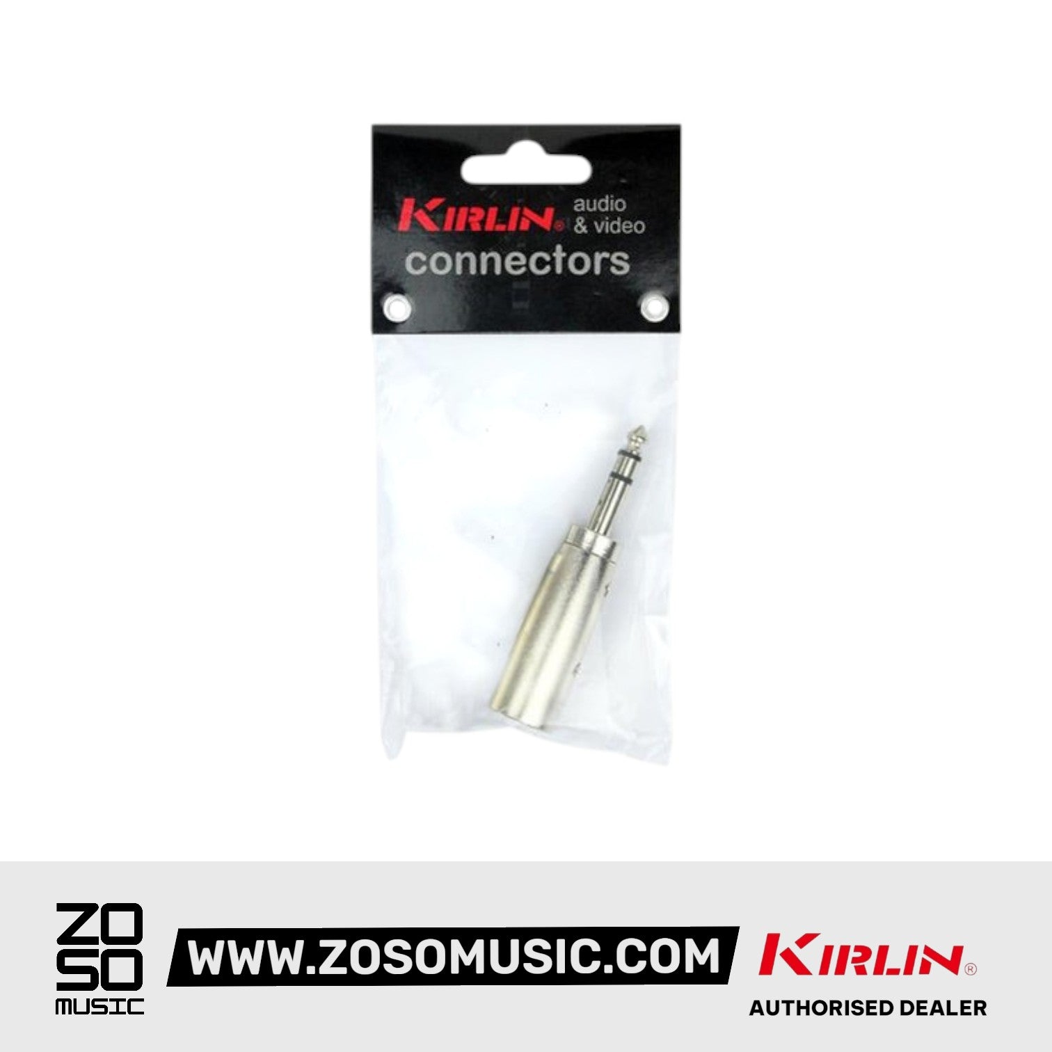 Kirlin X-3101 XLR Male to 1/4 Inch TRS Male Audio Jack Adapter - Each