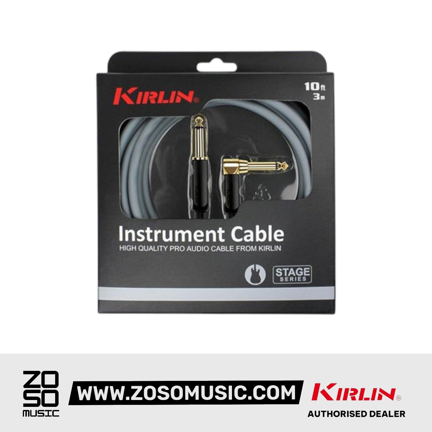 Kirlin IP-182BEGL /GA Stage L Right Angle Gold Plated Instrument Cable