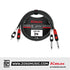 Kirlin LGA-404 2 Meter Dual RCA To 1/4 Inch Mono Plug LightGear Dual Patch interconnect Cable Adapter Black